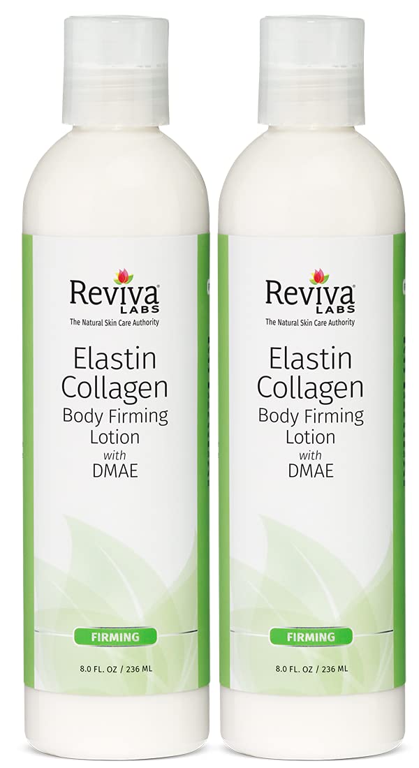 REVIVA LABS - Elastin & Collagen Body Firming Lotion with DMAE, 8 ounce (Pack of 2) - BeesActive Australia