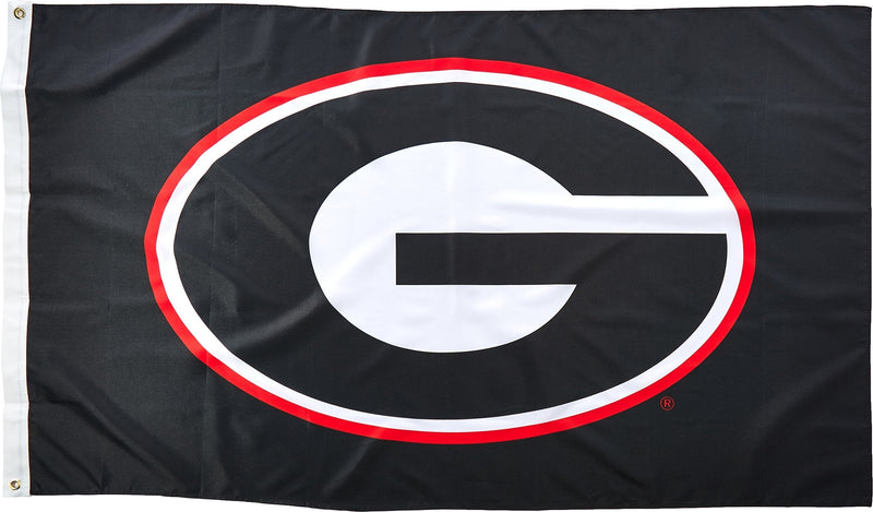 BSI NCAA College Georgia Bulldogs G Logo with Black Background 3 X 5 Foot Flag with Grommets - BeesActive Australia