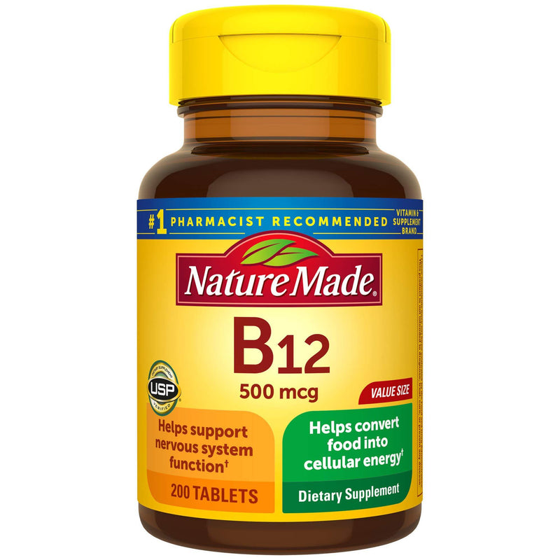 Nature Made Vitamin B12 500 mcg Tablets, 200 Count Value Size for Metabolic Health 200 Count (Pack of 1) - BeesActive Australia