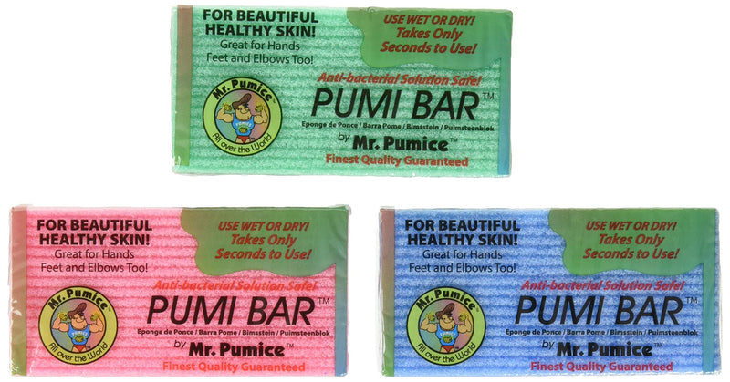 Mr. Pumice Callus Remover Pumi Bar: Pedicure Stone & Foot Scrubber - Medium Grit (4 Pack, Assorted Colors) 4 Count (Pack of 1) - BeesActive Australia