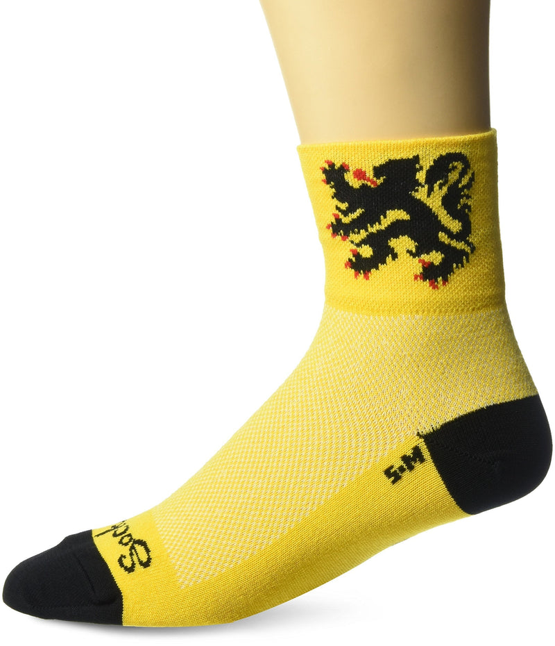 SockGuy Men's Lion of Flanders Small-Medium Yellow - BeesActive Australia