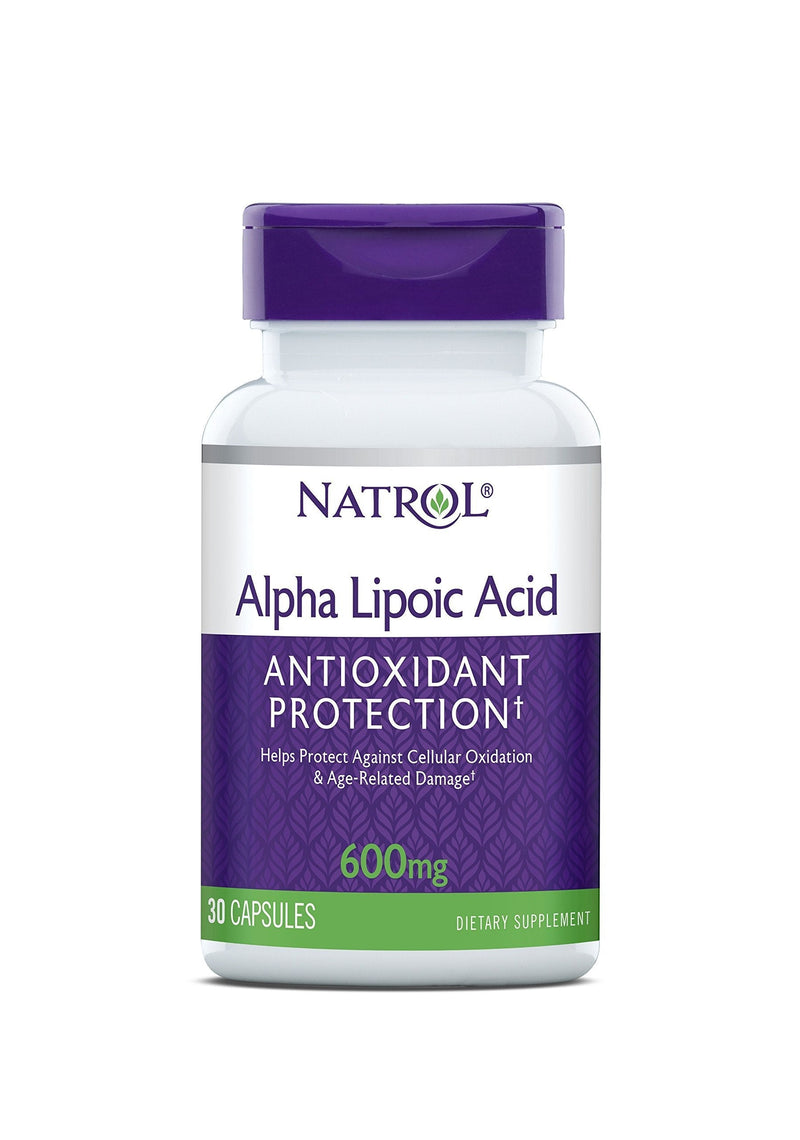 Natrol Alpha Lipoic Acid Capsules, Antioxidant Protection, ALA, Helps Protect Against Cellular Oxidation and Age-Related Damage, Whole Body Cell Rejuvenation, 600mg, 30 Count (Pack of 3) - BeesActive Australia