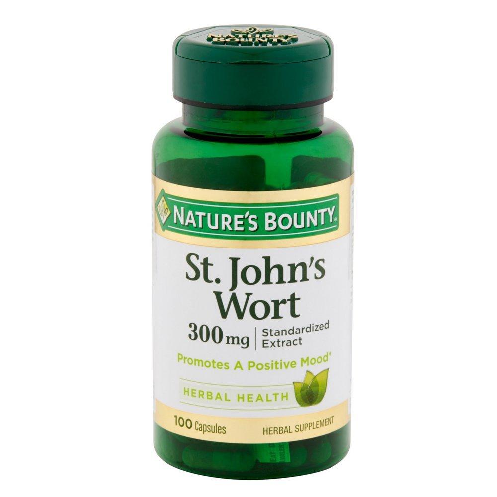 Nature's Bounty St. John's Wort Pills and Herbal Health Supplement, Promotes a Positive Mood, 300mg, 100 Capsules, 2 Pack - BeesActive Australia