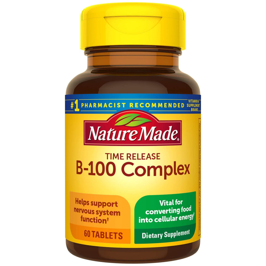 Nature Made B-100 Complex Time Release Tablets, 60 Count for Metabolic Health - BeesActive Australia