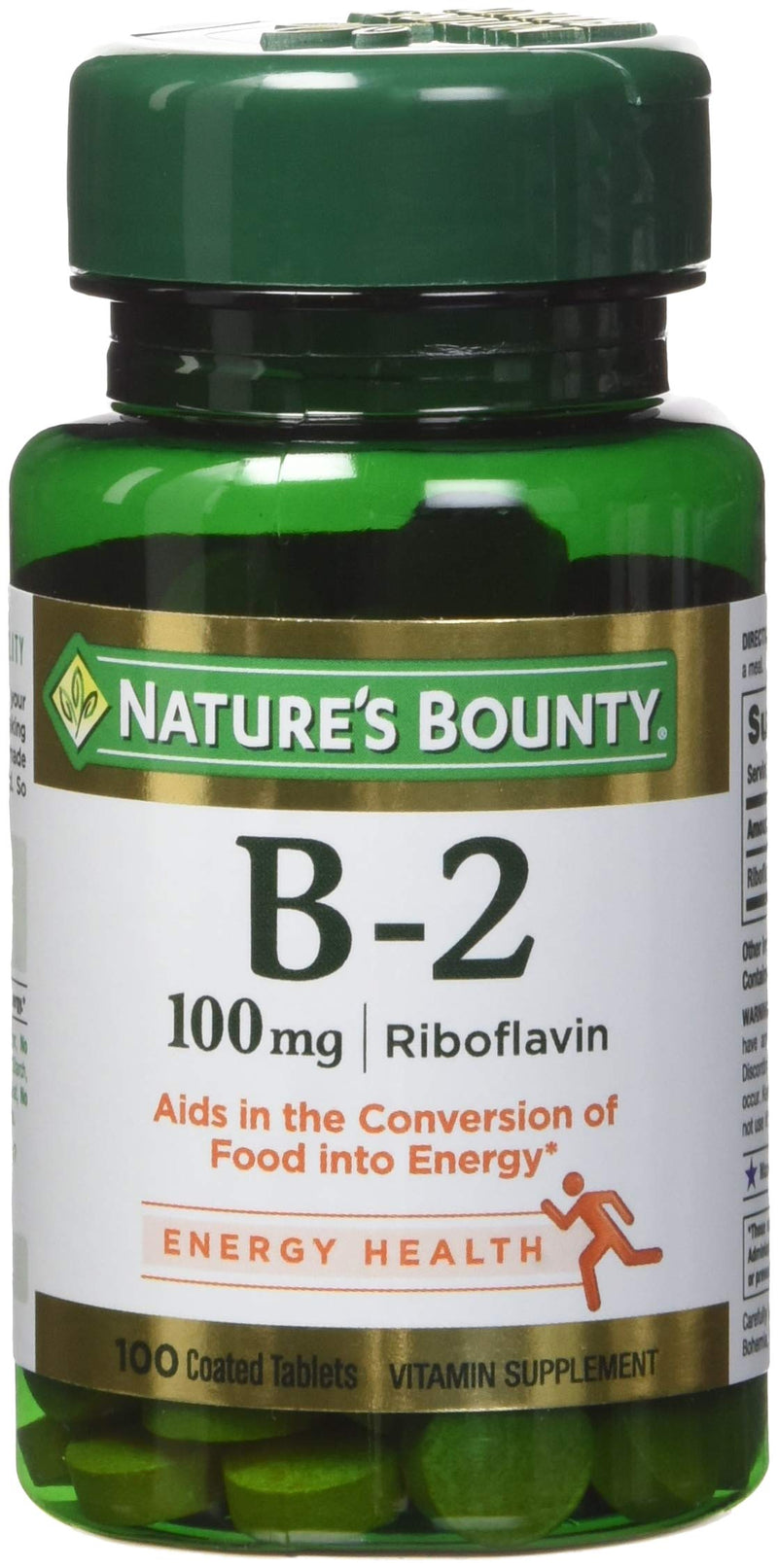 Nature's Bounty Vitamin B-2 100 mg, 100 Coated Tablets (Pack of 4) - BeesActive Australia