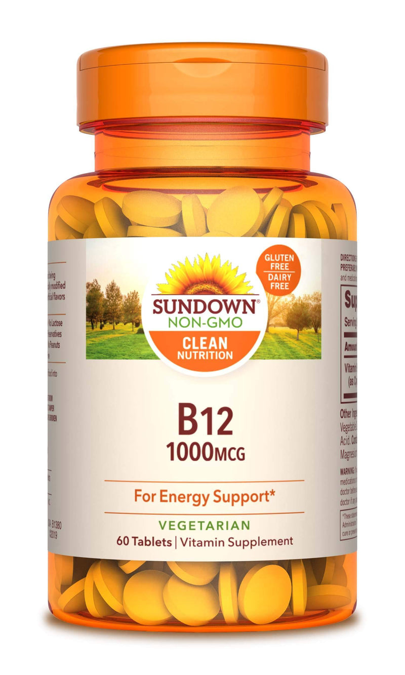Sundown Vitamin B-12 High Potency 1000 mcg, 60 Tablets (Pack of 3) - BeesActive Australia