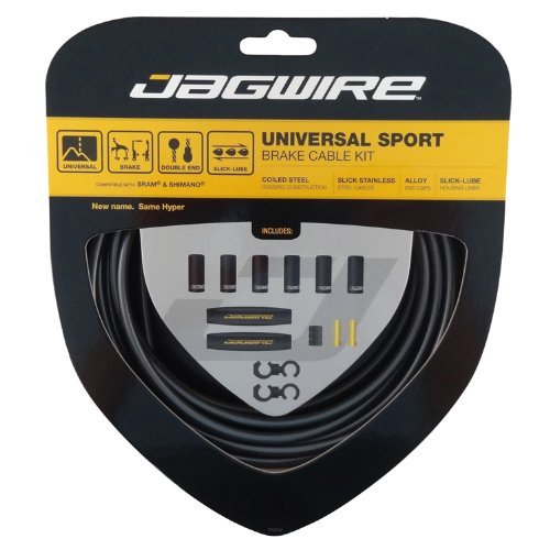 Jagwire - Universal Sport DIY Bike Cable Kit | for Road or MTN Brakes | SRAM and Shimano Compatible, Double Ended Brake Cables (Road and Mountain), Slick Stainless Cable, Housing Included Black - BeesActive Australia