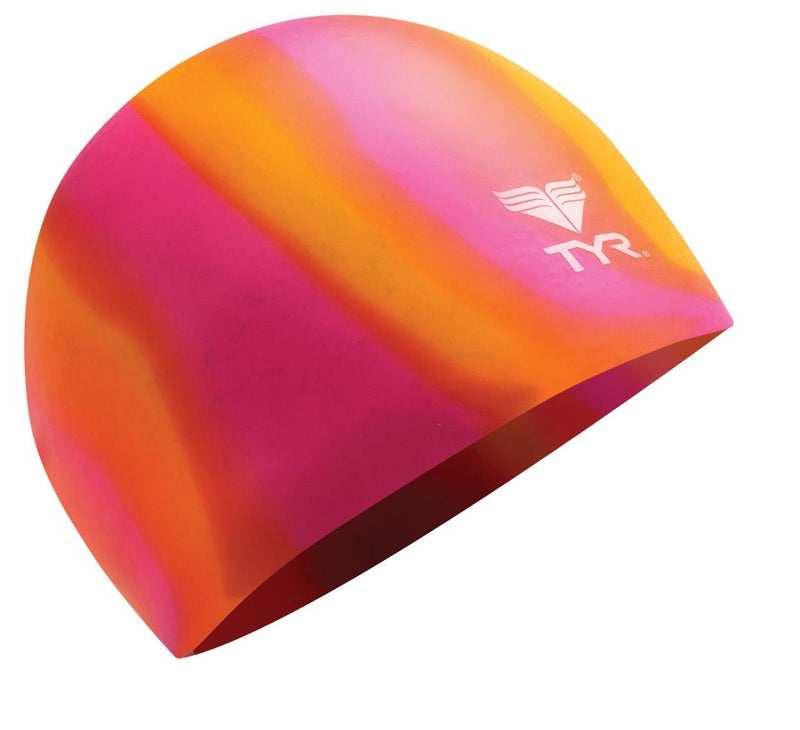 TYR Multi Silicone Cap Orange/Pink - BeesActive Australia