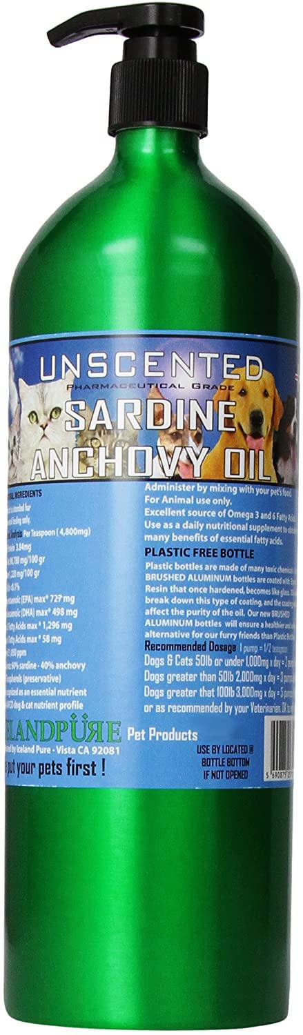 Iceland Pure Unscented Pharmaceutical Grade Sardine Anchovy Oil For Dogs And Cats.Bottle Size 8.75Oz - BeesActive Australia