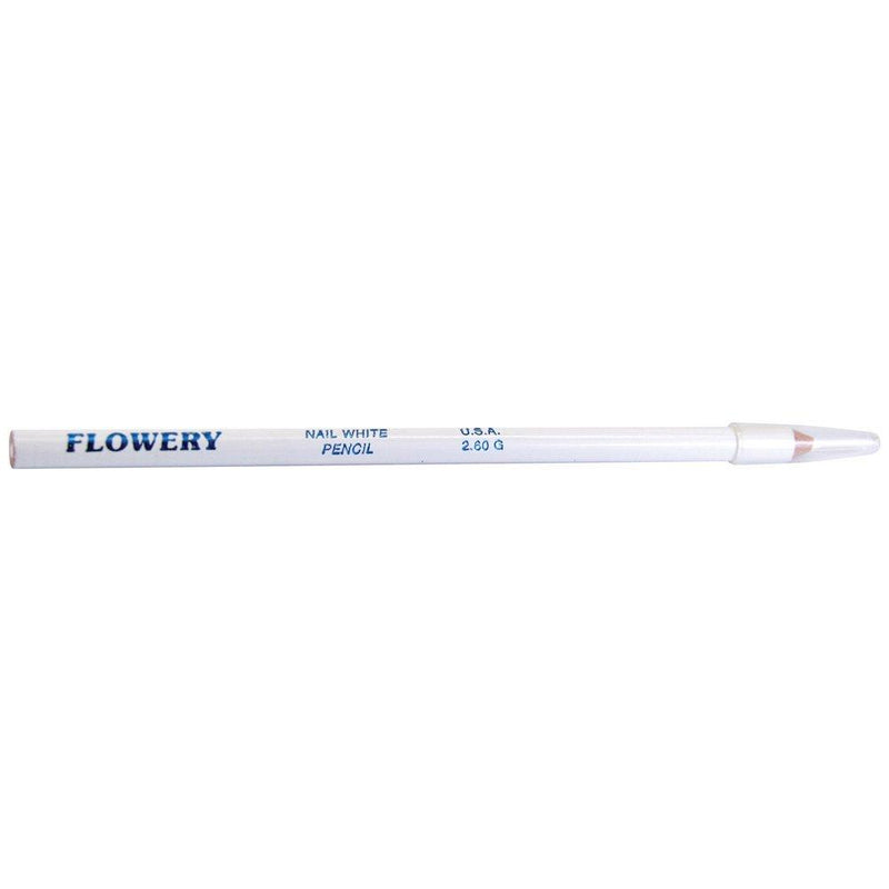 Flowery Nail White Pencil with Cuticle Pusher Cap - 7" Long 1 - PACK - BeesActive Australia