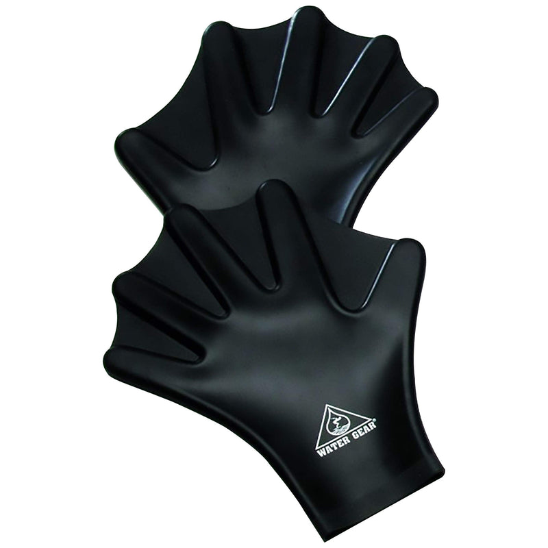 Water Gear Silicone Force Gloves - Aqua Fitness Gloves - Great for Workouts and Diving - Designed with Enhanced Grip Black Large - BeesActive Australia