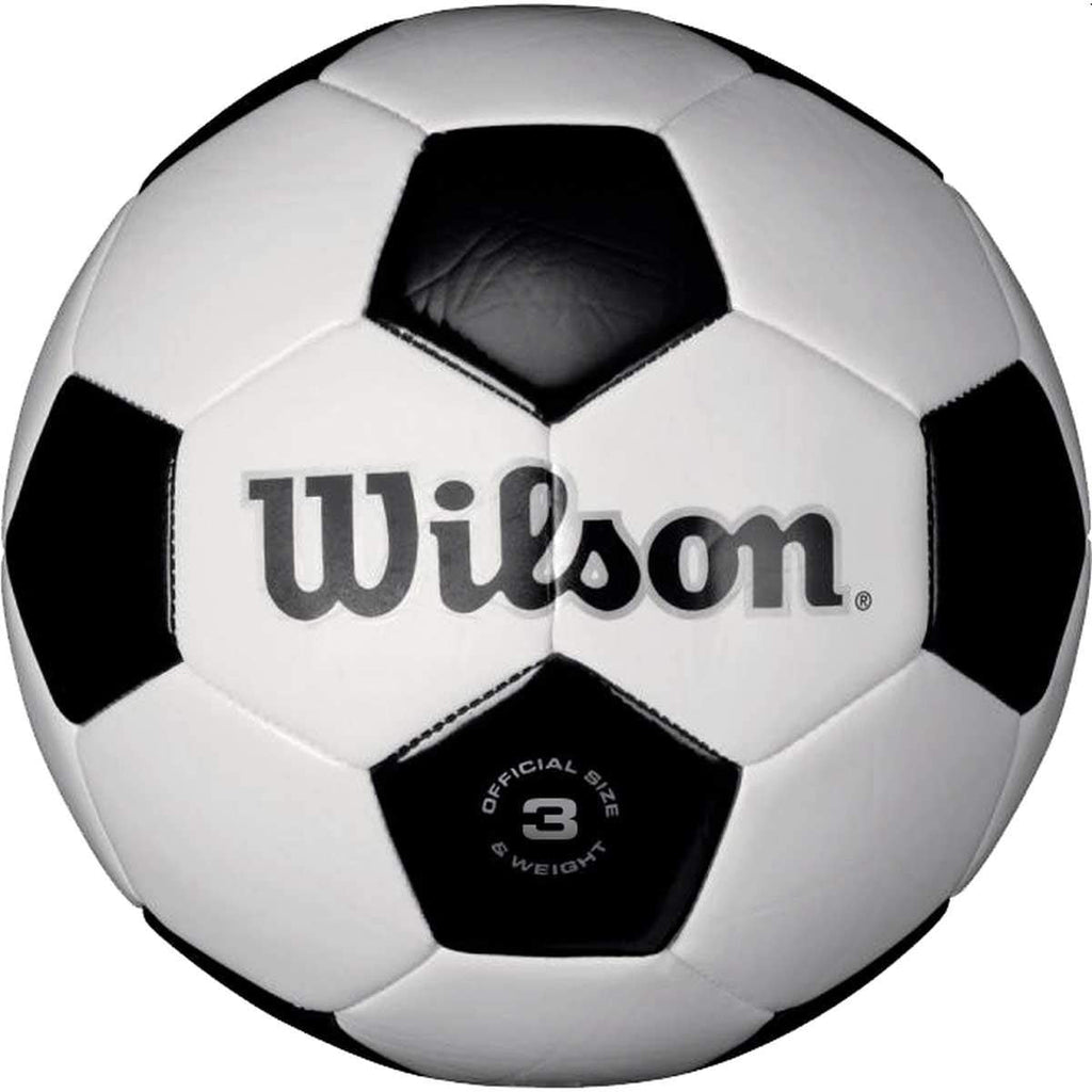 WILSON Traditional Soccer Ball Size 4 Black/White - BeesActive Australia