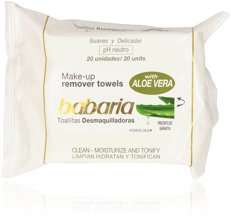 Babaria Naturals Aloe Vera Make up Remover Towels/Wipes - BeesActive Australia