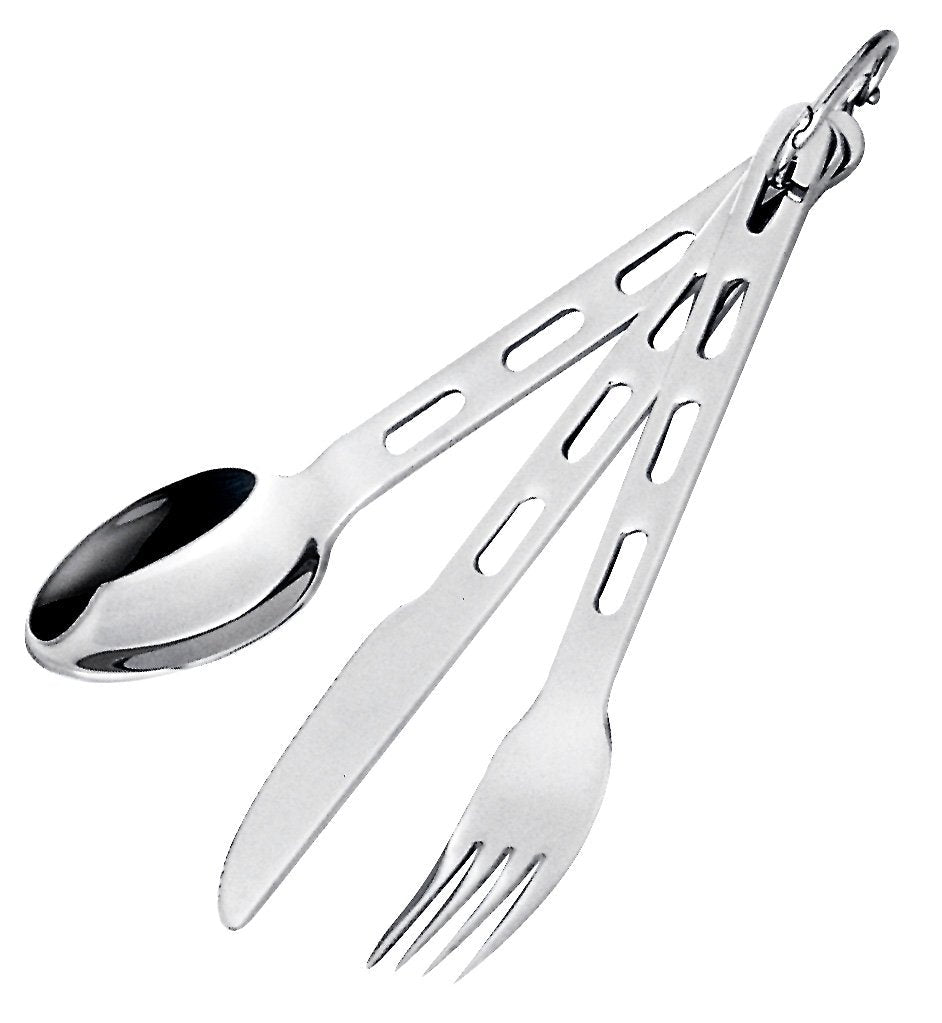 GSI Outdoors - Glacier Stainless 3 Pieces Ring Cutlery for Camping and Backpacking - BeesActive Australia
