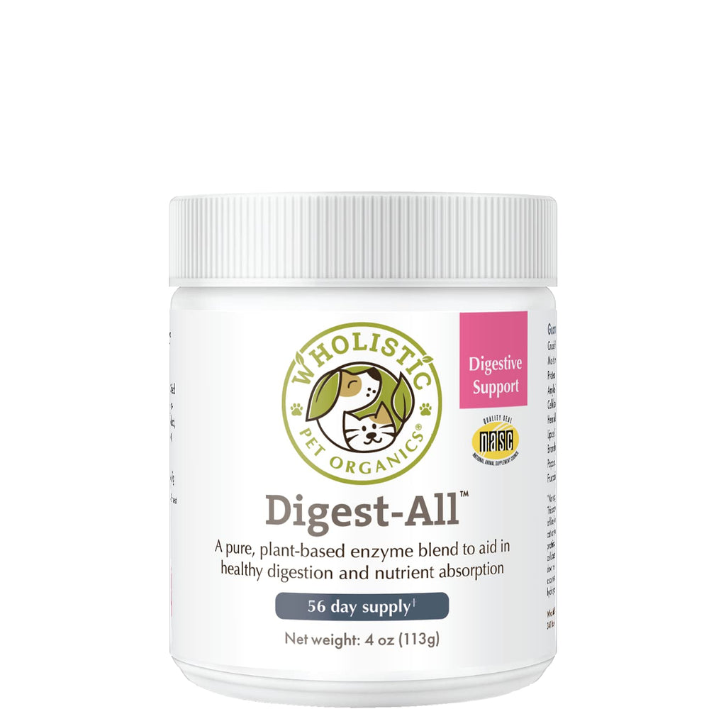 Wholistic Pet Organics Digest-All: Dog Digestive Supplement - Digestive Support for Cats - Digestive Enzyme Powder for Diarrhea, Constipation, Gas, Allergy Symptoms and Immune Health - 4 Oz - BeesActive Australia