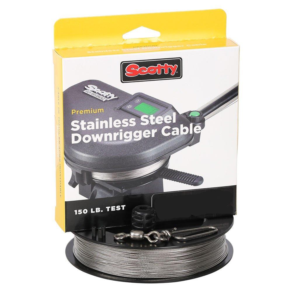 [AUSTRALIA] - Scotty #1002K Premium Stainless Steel Downrigger Cable w/Terminal Kit 400' Spool,BLACK,Small 