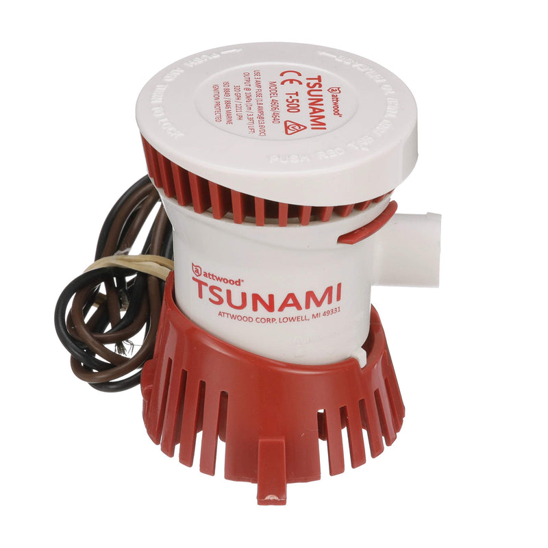 Attwood 4606-7 Tsunami T500 Bilge Pump, 500 GPH, 12-Volt, Barbed ¾-Inch Diameter Outlet, 29-Inch Wire - BeesActive Australia