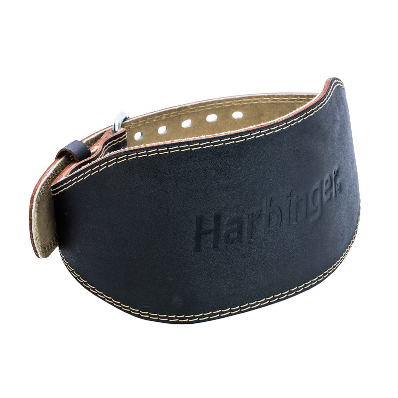Harbinger Padded Leather Contoured Weightlifting Belt with Suede Lining and Steel Roller Buckle Small (Fits 23 - 29 Inches) 6-Inch - BeesActive Australia