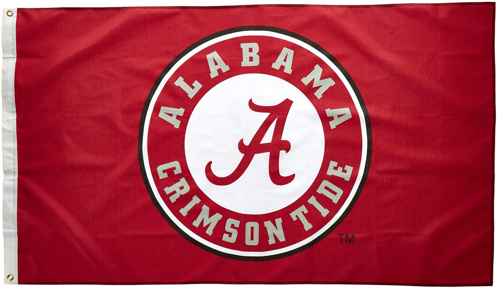 BSI NCAA College Alabama Crimson Tide Circle A Logo 3 X 5 Foot Flag with Grommets - BeesActive Australia