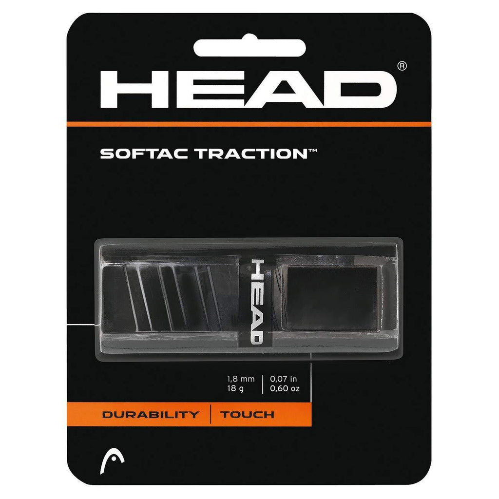 [AUSTRALIA] - HEAD SofTac Traction Tennis Racket Replacement Grip - Tacky Racquet Handle Grip Tape - Black 