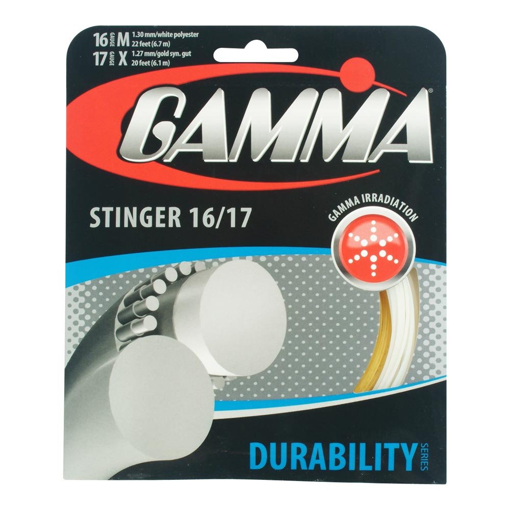 Gamma Stinger Tennis String, Gold/White , 16G (22 Feet)/17G (20 Feet) - BeesActive Australia