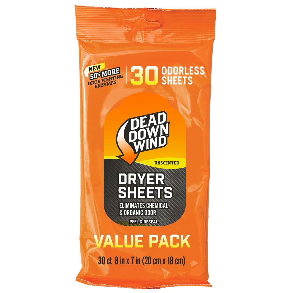 [AUSTRALIA] - Dead Down Wind Dryer Sheets | Odor Eliminator for Hunting Gear + Hunting Accessories | Anti-Static, Biodegradable Unscented Sheets | 1 Resealable Package 15 Count 