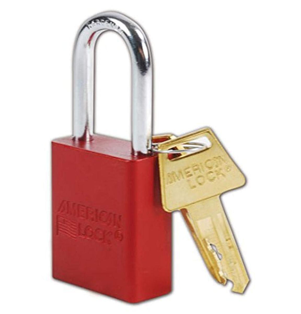 "Master Lock A1106RED Aluminum Red Safety Padlock with 1/4"" x 1-1/2"" Shackle", 1-Padlock - BeesActive Australia