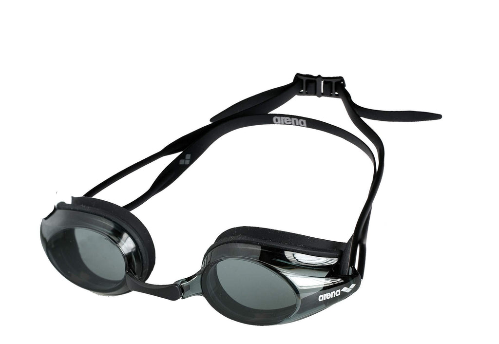 [AUSTRALIA] - arena Tracks Swimming Goggles for Men and Women Black / Smoke / Black Non-Mirror 