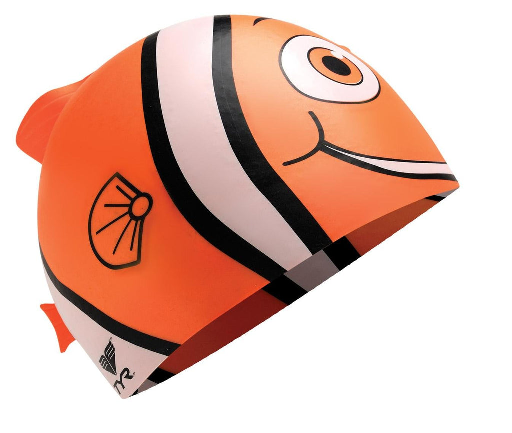 TYR Happy Fish Junior Silicone Cap Orange - BeesActive Australia