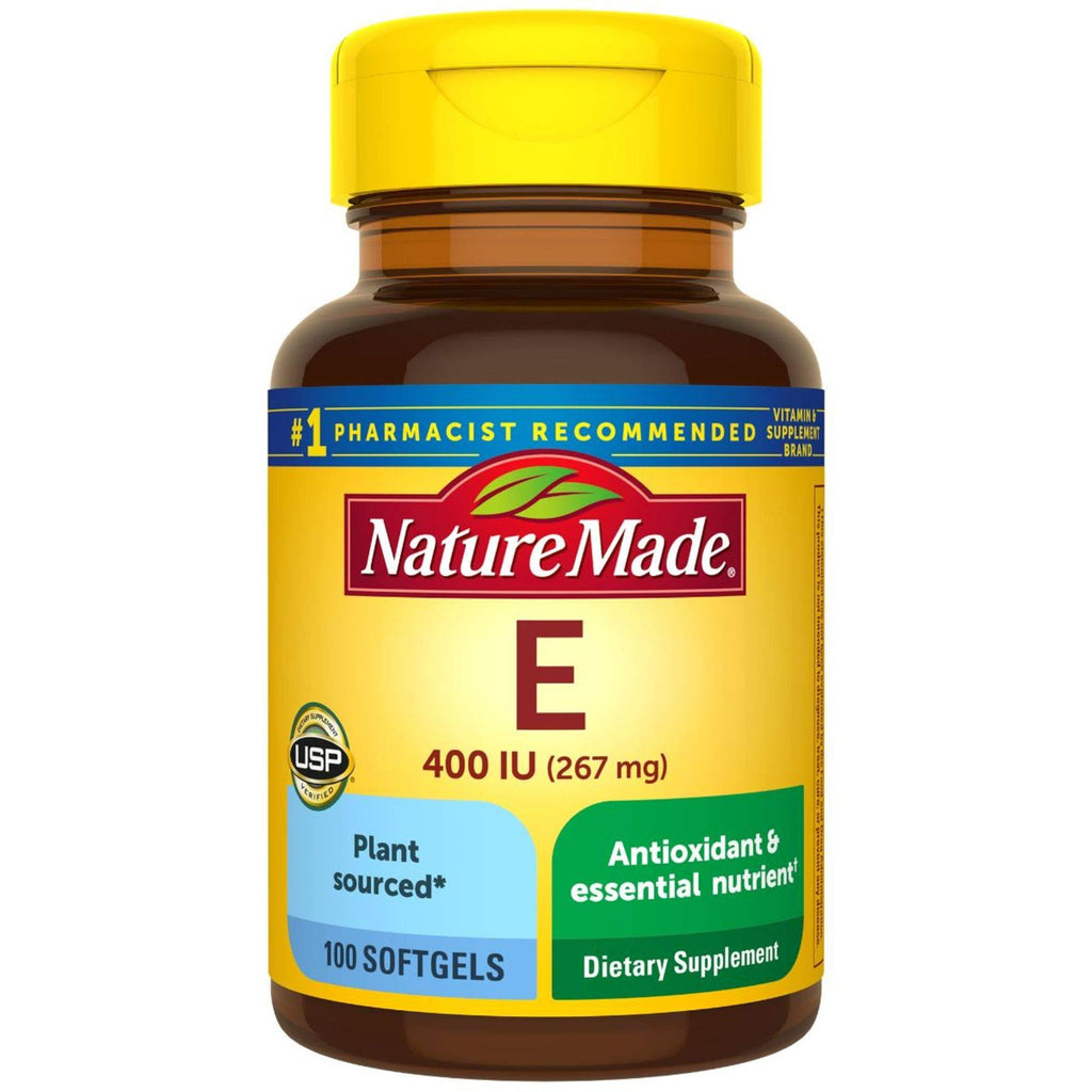 Nature Made Plant Sourced Vitamin E 267 mg (400 IU) d-Alpha Softgels, 100 Count for Antioxidant Support (Pack of 3) - BeesActive Australia