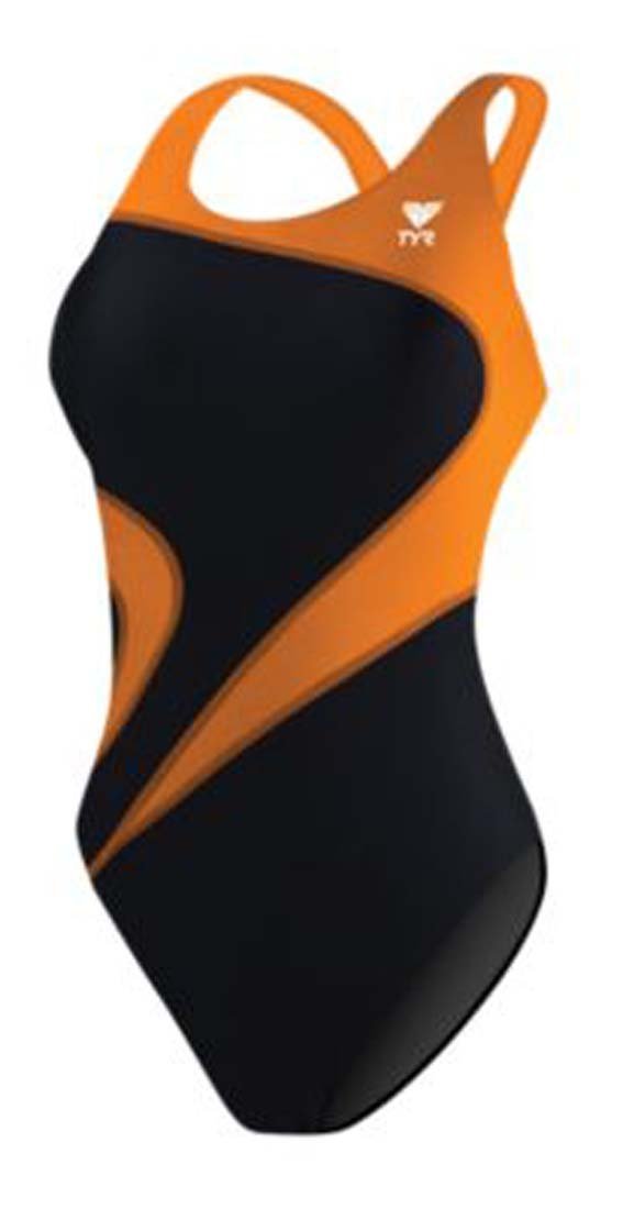 [AUSTRALIA] - TYR Youth Alliance T-Splice Maxback Swimsuit Black/Orange 24 