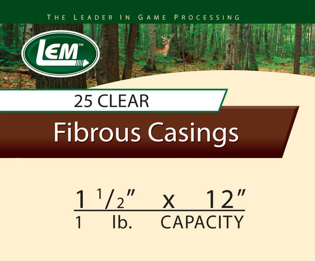 LEM Products 1 1/2 x 12-Inch Non-Edible Fibrous Casing Clear - BeesActive Australia