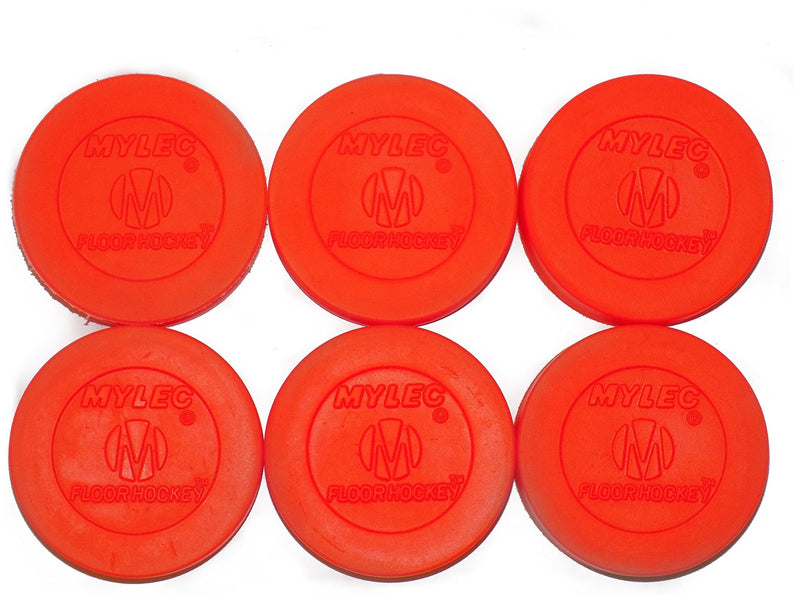 [AUSTRALIA] - Mylec Floor Hockey Puck, Orange (Pack of 6) 