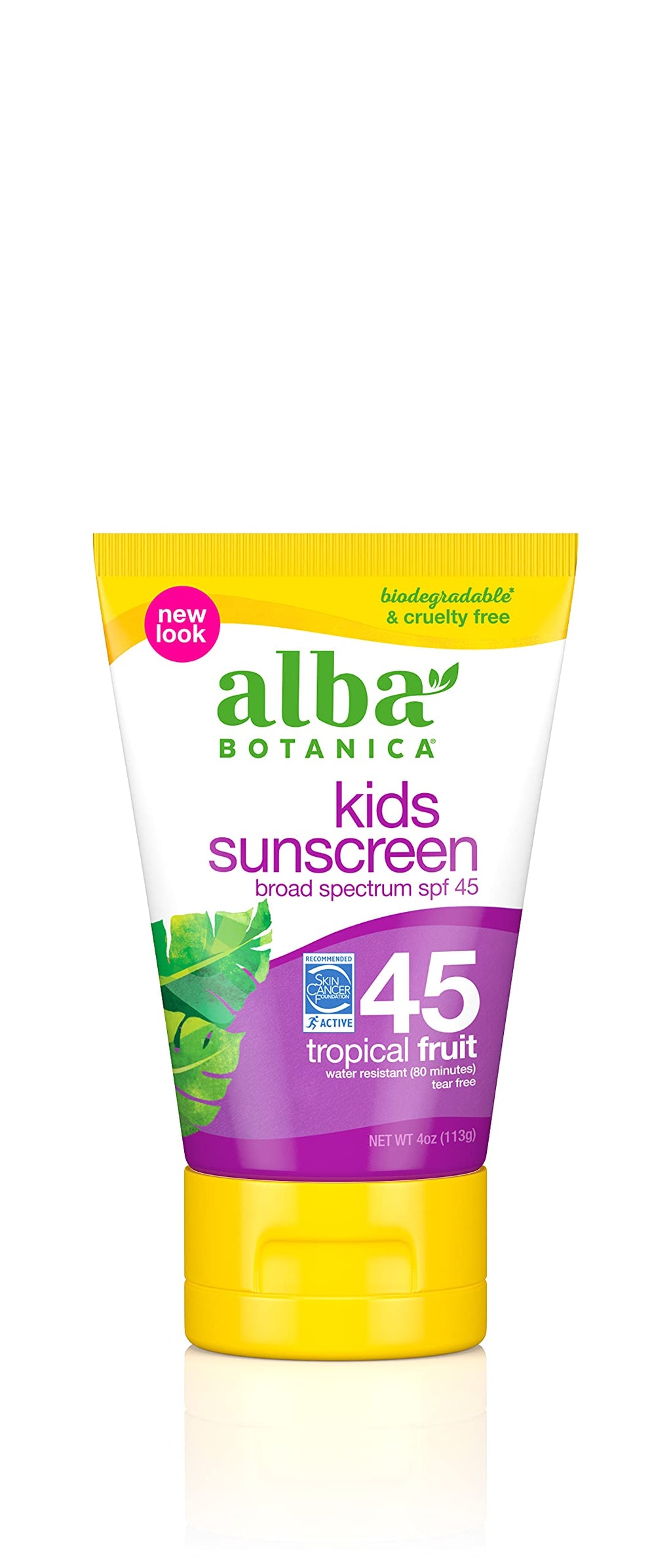 Alba Botanica Kids Sunscreen Lotion, SPF 45, Tropical Fruit, 4 Oz (Packaging May Vary) 4 Ounce (Pack of 1) - BeesActive Australia