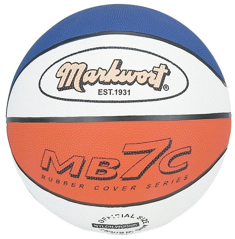 [AUSTRALIA] - Markwort MB7 Series Rubber Basketball 29.5 inch Red/white/Blue 