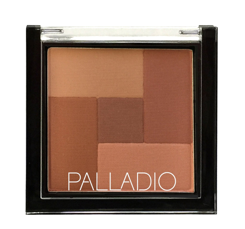 Palladio 2-In-1 Mosaic Powder Blush and Bronzer, Silky Smooth Face Makeup Pressed Powder, Five Color Hues from Shimmering Pinks to Golden Browns, Rich Pigmented Shades, Flawless Finish, Spice - BeesActive Australia