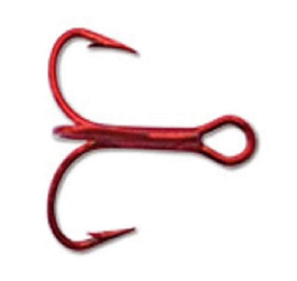 [AUSTRALIA] - Mustad Classic Triple Grip Treble Hook with 2 Extra Short Shank (Pack of 10) 4 Red 