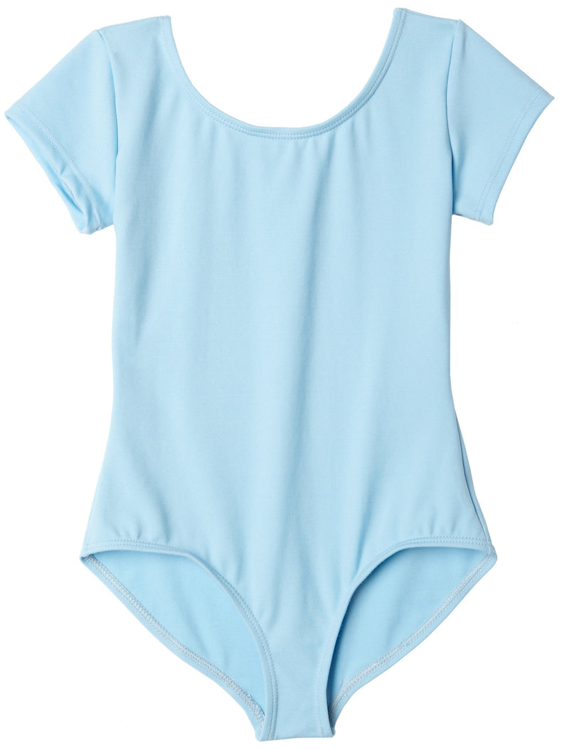 [AUSTRALIA] - Capezio Girls' Team Basic Short Sleeve Leotard Medium (8-10) Light Blue 