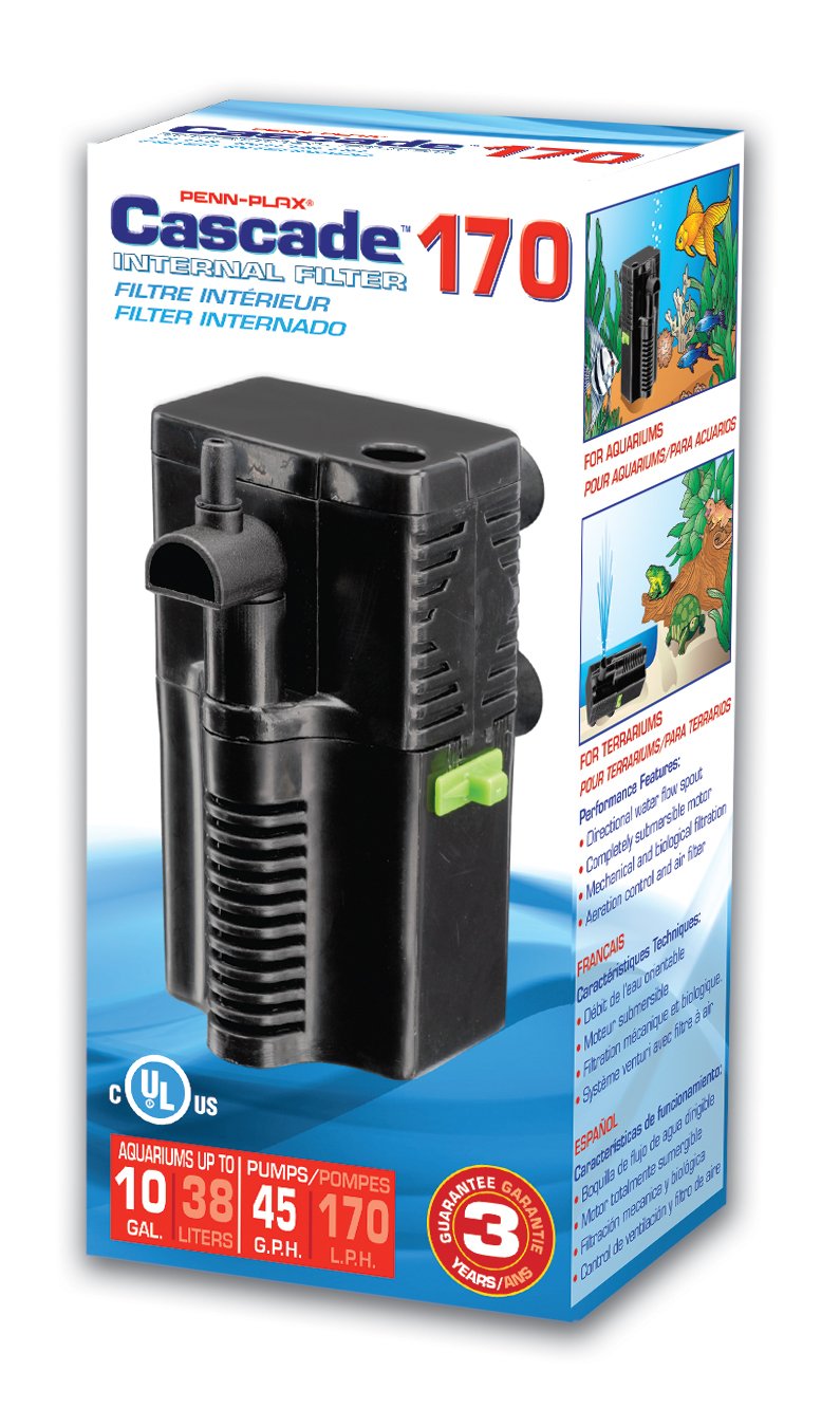 Penn-Plax Cascade 170 Fully Submersible Internal Filter – Provides Physical and Biological Filtration for Freshwater Aquariums, Nano Tanks, and Terrariums - BeesActive Australia