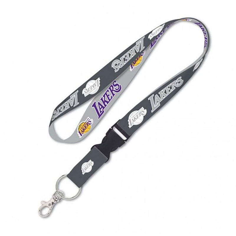 WinCraft Los Angeles Lakers Lanyard with Detachable Buckle Charcoal 1" - BeesActive Australia
