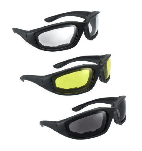 HiSurprise 3 Pair Motorcycle Riding Glasses Smoke Clear Yellow - BeesActive Australia