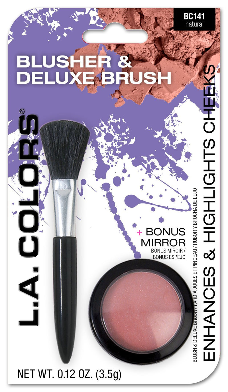 L.A. Colors Blusher and Deluxe Brush, Natural, 0.075 Ounce - BeesActive Australia