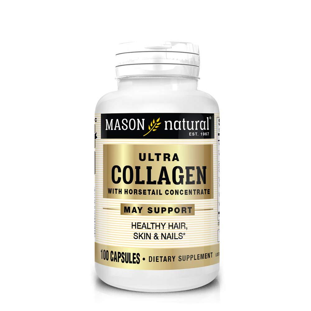 Mason Natural, Ultra Collagen Beauty Formula Capsules, 100-Count Bottle, Dietary Supplement Made with 100% Pure Collagen Supports Healthy, Flexible and Strong Skin and Tissue - BeesActive Australia