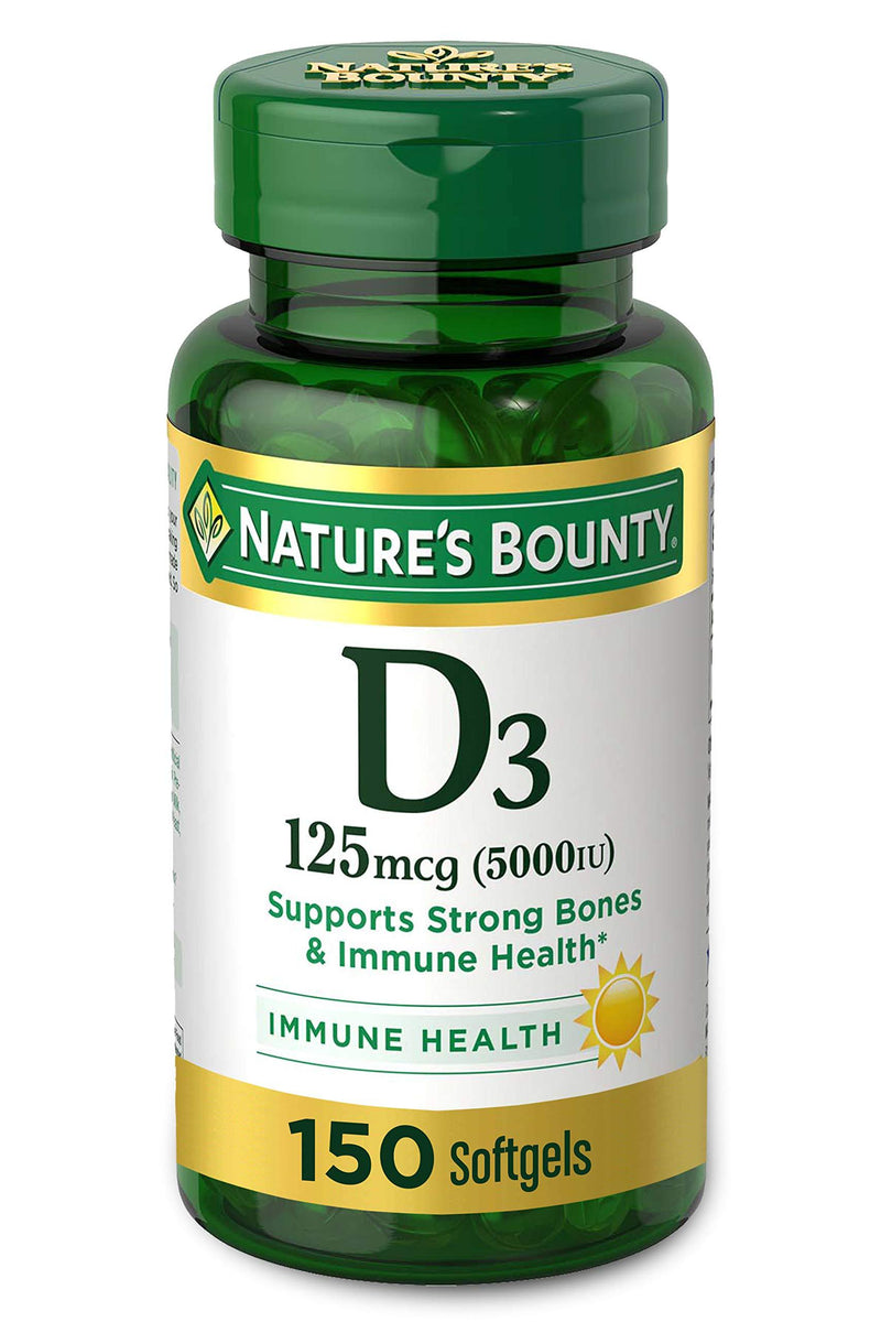 Vitamin D by Nature’s Bounty for immune support. Vitamin D provides immune support and promotes healthy bones. 5000IU, 150 Softgels 150 Count (Pack of 1) - BeesActive Australia