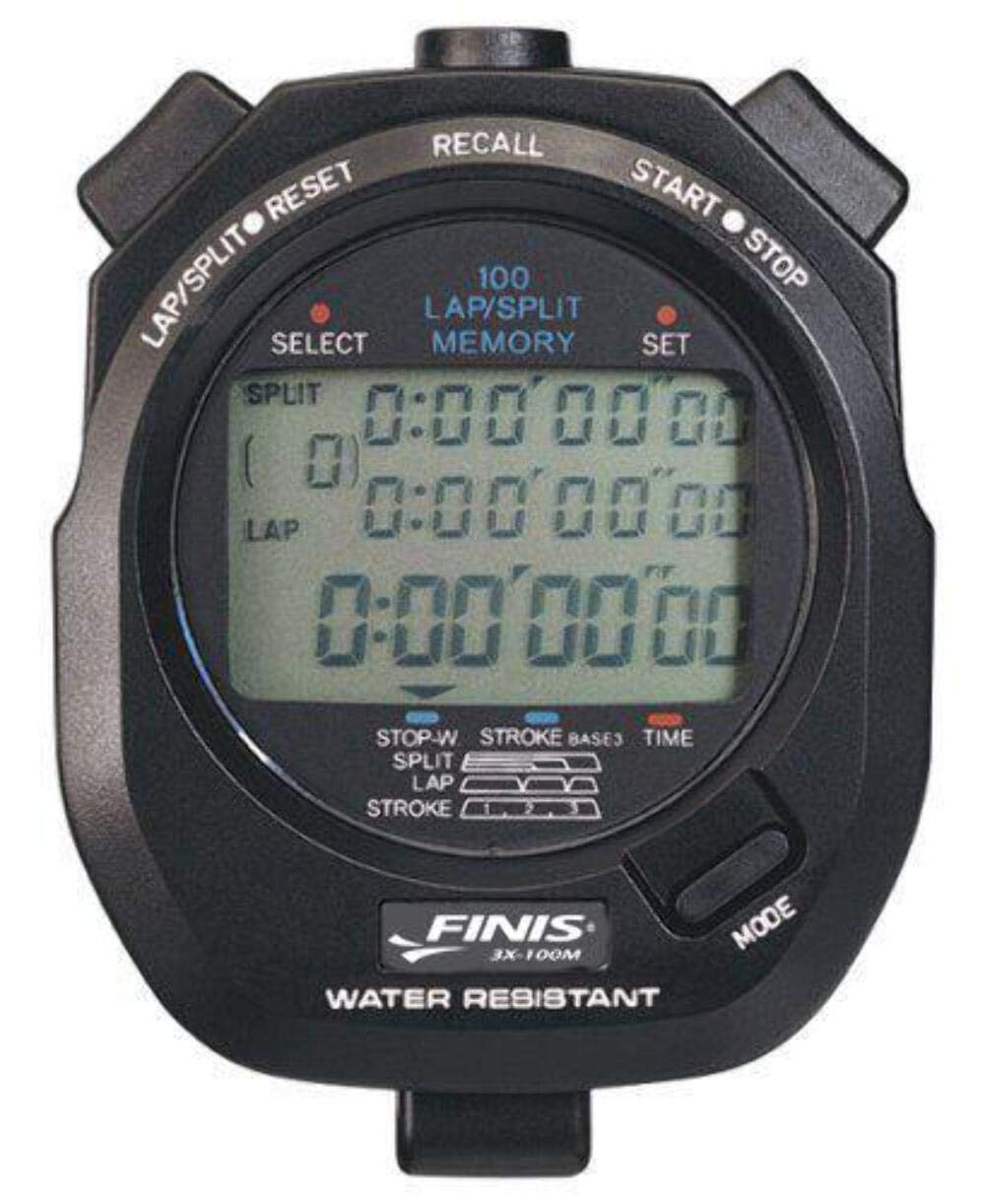 FINIS Waterproof Stopwatch for Swim Training Black - 3 X 100m - BeesActive Australia