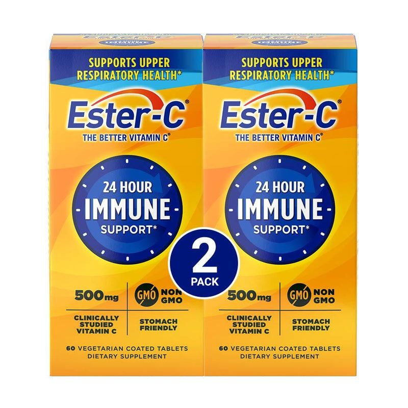 Ester-C Vitamin C, 500mg Tablets, 60-Count Bottles (Pack of 2) 60 Count (Pack of 2) - BeesActive Australia