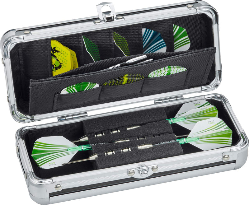 [AUSTRALIA] - Casemaster Sole Aluminum Slim Profile Dart Case Holds 3 Steel Tip and Soft Tip Darts with Enough Space to Keep Flights in Shape, Features Built-in Pockets for Other Accessories 