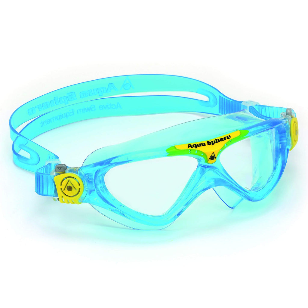 Aqua Sphere Vista Junior Swim Goggle, Made In Italy Aqua/Yellow - BeesActive Australia