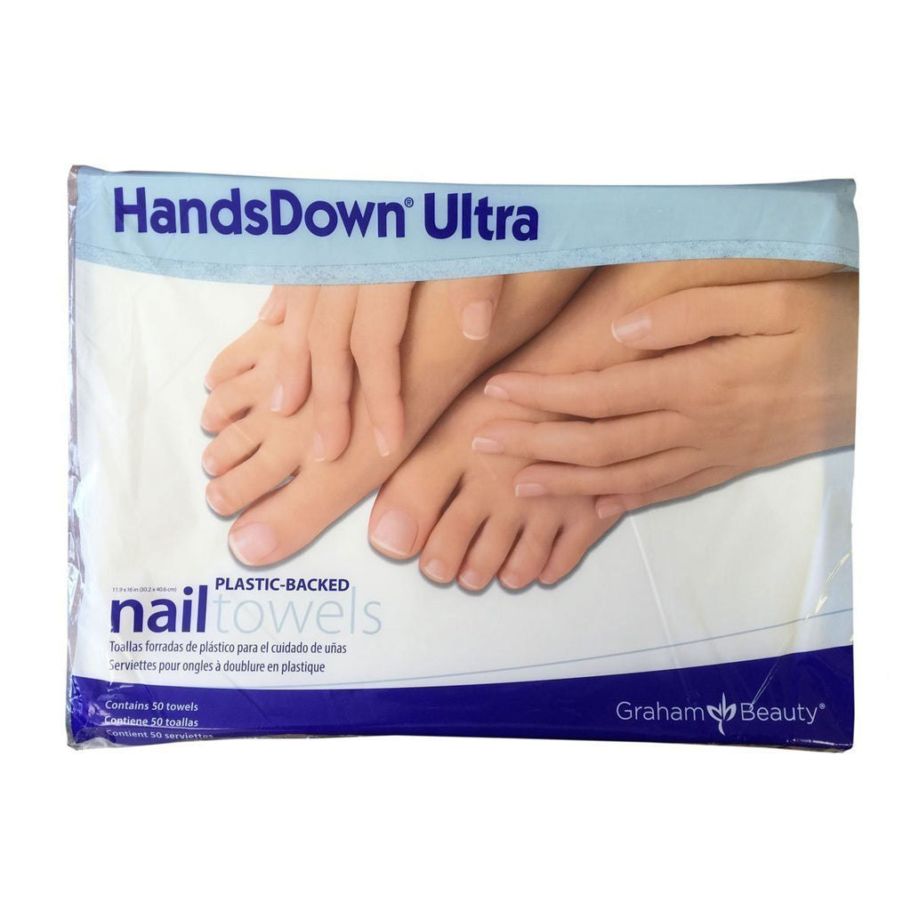 Graham Hands Down Ultra Plastic-Backed Nail Care Towels, 50 Count - BeesActive Australia