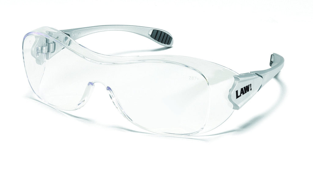 Crews Law Over The Glass Polycarbonate Clear Anti-Fog Lens Safety Glasses with Hybrid Black Temple Sleeve - BeesActive Australia